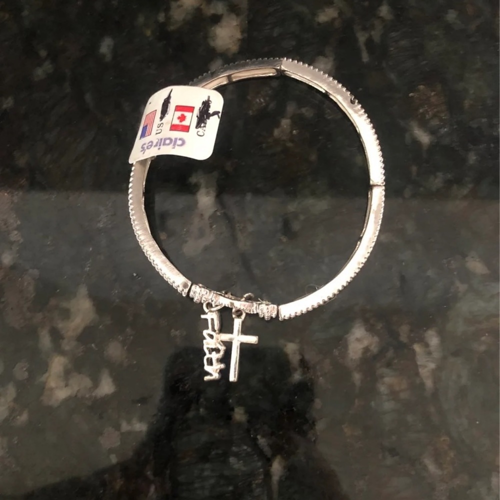 sliver faith and cross bracelet new